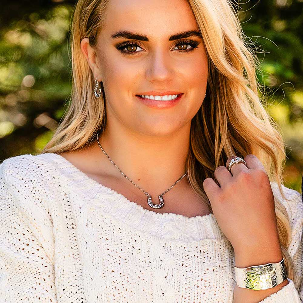 Montana Silversmiths Ladies Heartfelt Luck Silver Necklace NC5700