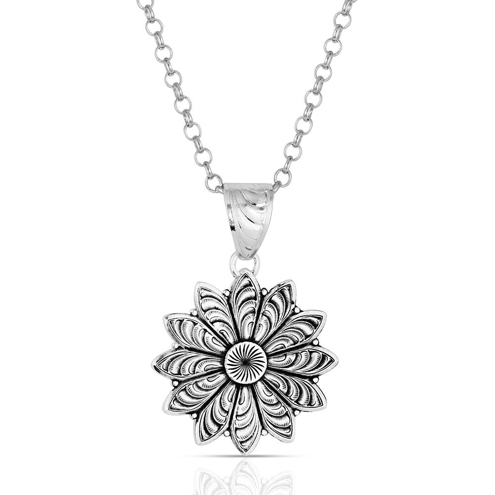 Montana Silversmiths Ladies Flower Rowel Pendant Necklace NC6416 - Wild West Boot Store