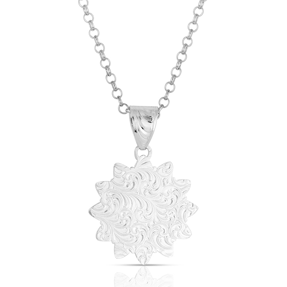 Montana Silversmiths Ladies Flower Rowel Pendant Necklace NC6416 - Wild West Boot Store