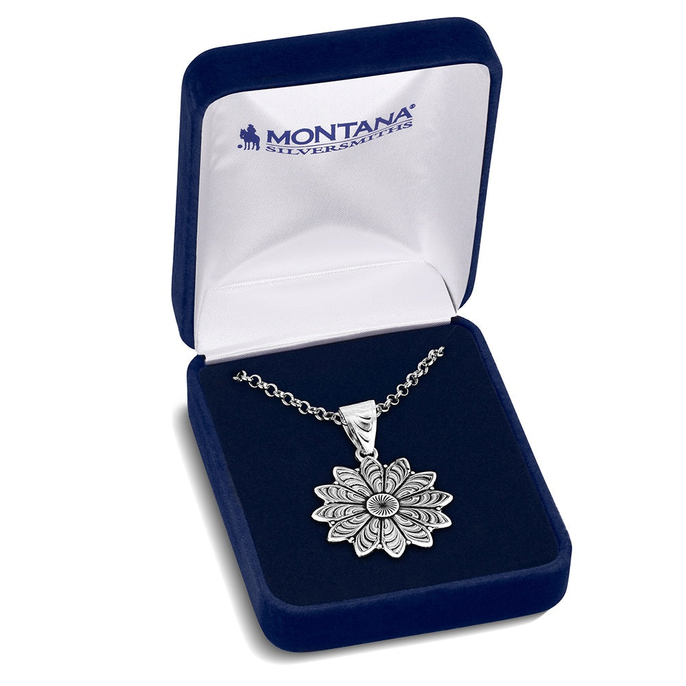 Montana Silversmiths Ladies Flower Rowel Pendant Necklace NC6416 - Wild West Boot Store