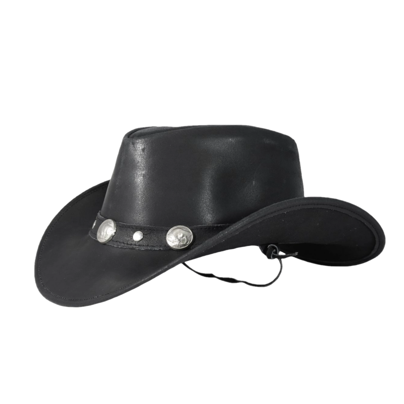 Amer-I-Mex Buffalo Nickel Black Leather Hat 894-BLACK