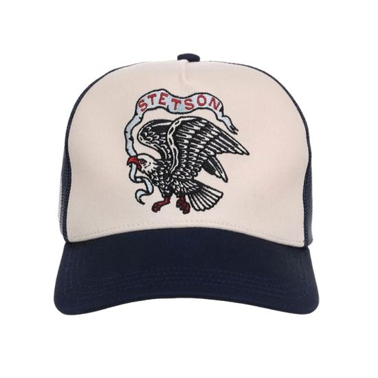 Stetson Men's Eagle Embroidered Graphic Navy Trucker Cap 07-077-0102-0150