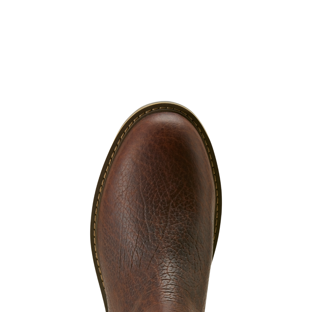 Ariat Men's Wexford Bison Cognac Leather Round Toe Chelsea Boot 10063831
