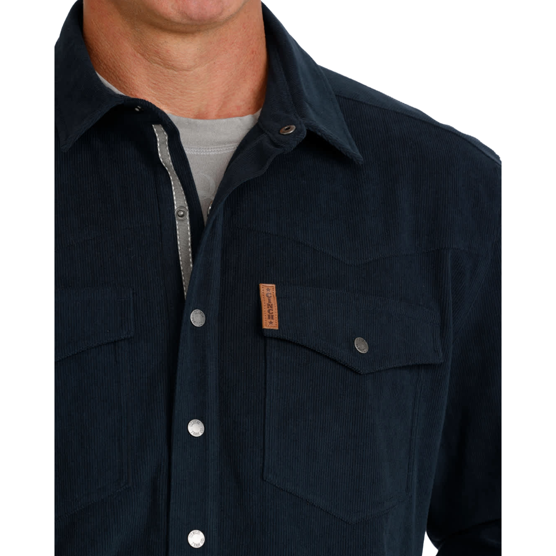 Cinch Men's Navy Corduroy Western Shirt Jacket MWJ1961001