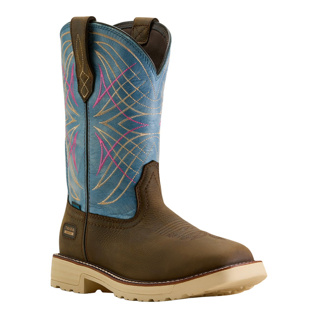 Ariat Ladies Activator Waterproof Dark Brown Wide Square Toe Work Boot 10063855
