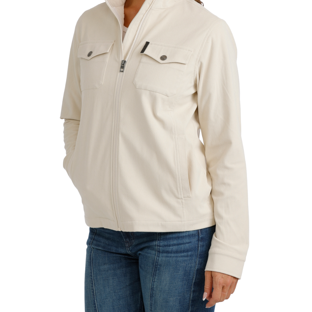 Cinch Ladies Cream Corduroy Shirt Jacket MAJ9904003