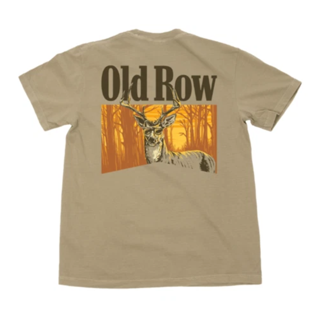 Row Crew Icon Old Row The Smoking Buck Khaki Pocket Tee WROW4035