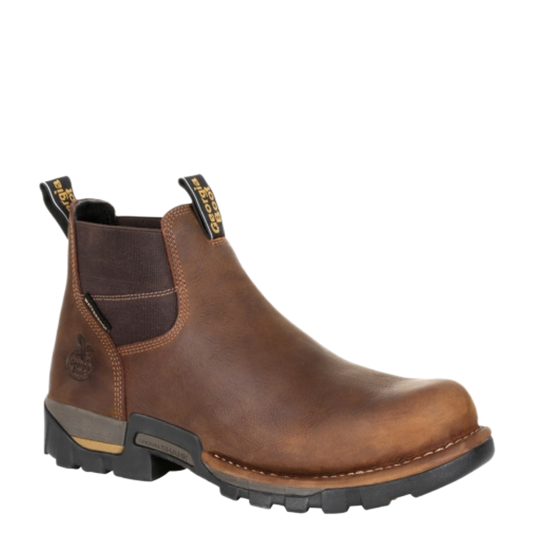 Georgia Boot Men's Eagle One 4" Brown Waterproof Chelsea Work Boot GB00315