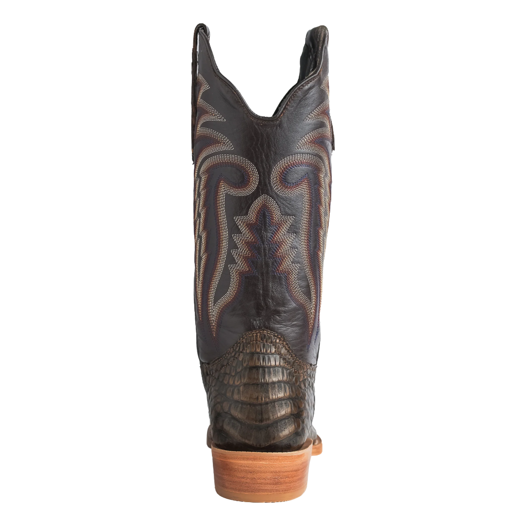 R. Watson Men's 13" Golden Chocolate Caiman Belly Leather Western Boot RW2007-1