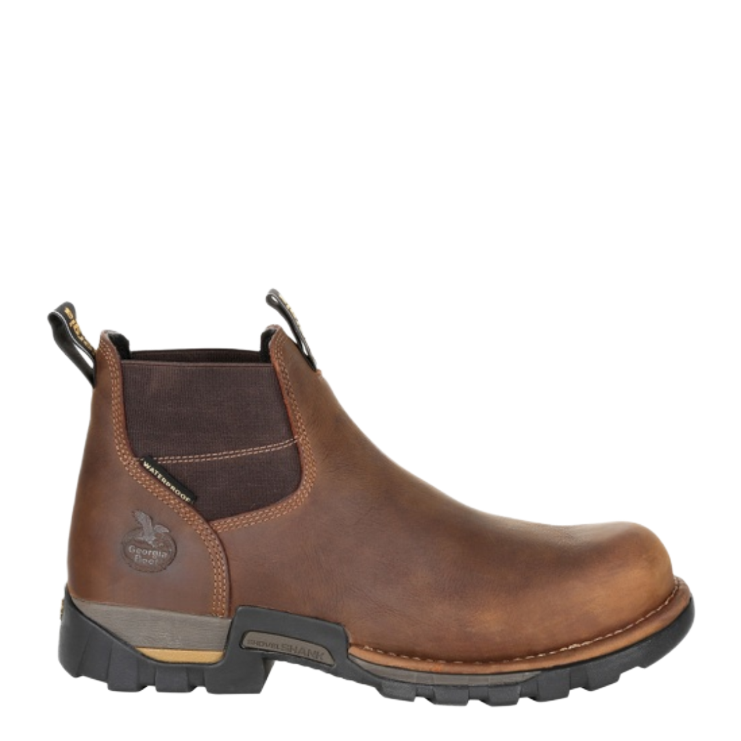 Georgia Boot Men's Eagle One 4" Brown Waterproof Chelsea Work Boot GB00315