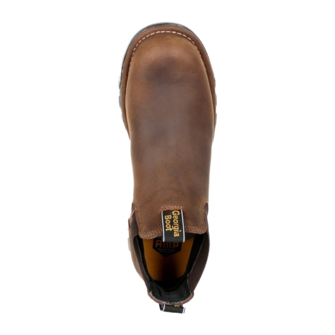Georgia Boot Men's Eagle One 4" Brown Steel Toe Waterproof Chelsea Work Boot GB00337