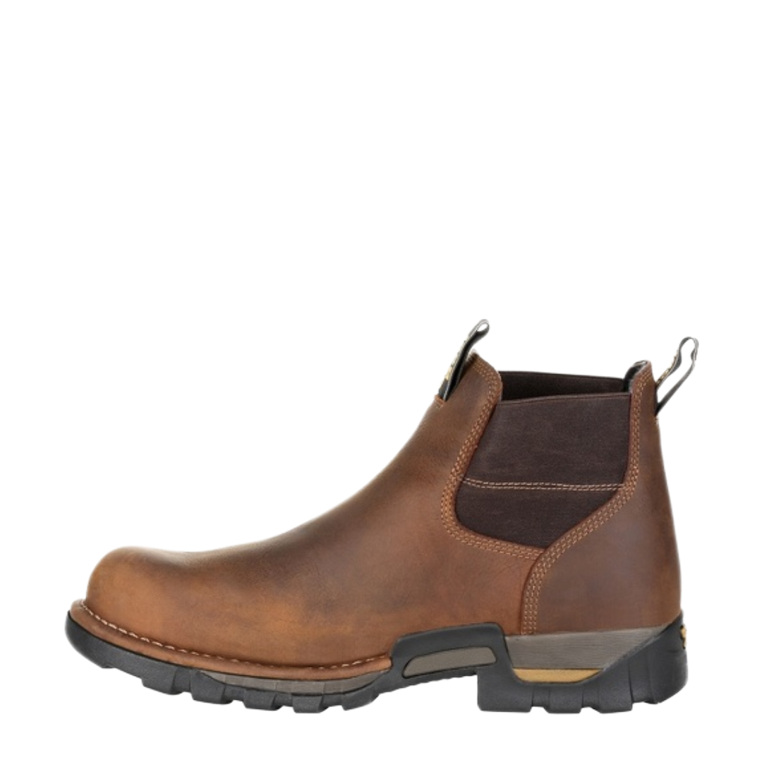 Georgia Boot Men's Eagle One 4" Brown Steel Toe Waterproof Chelsea Work Boot GB00337
