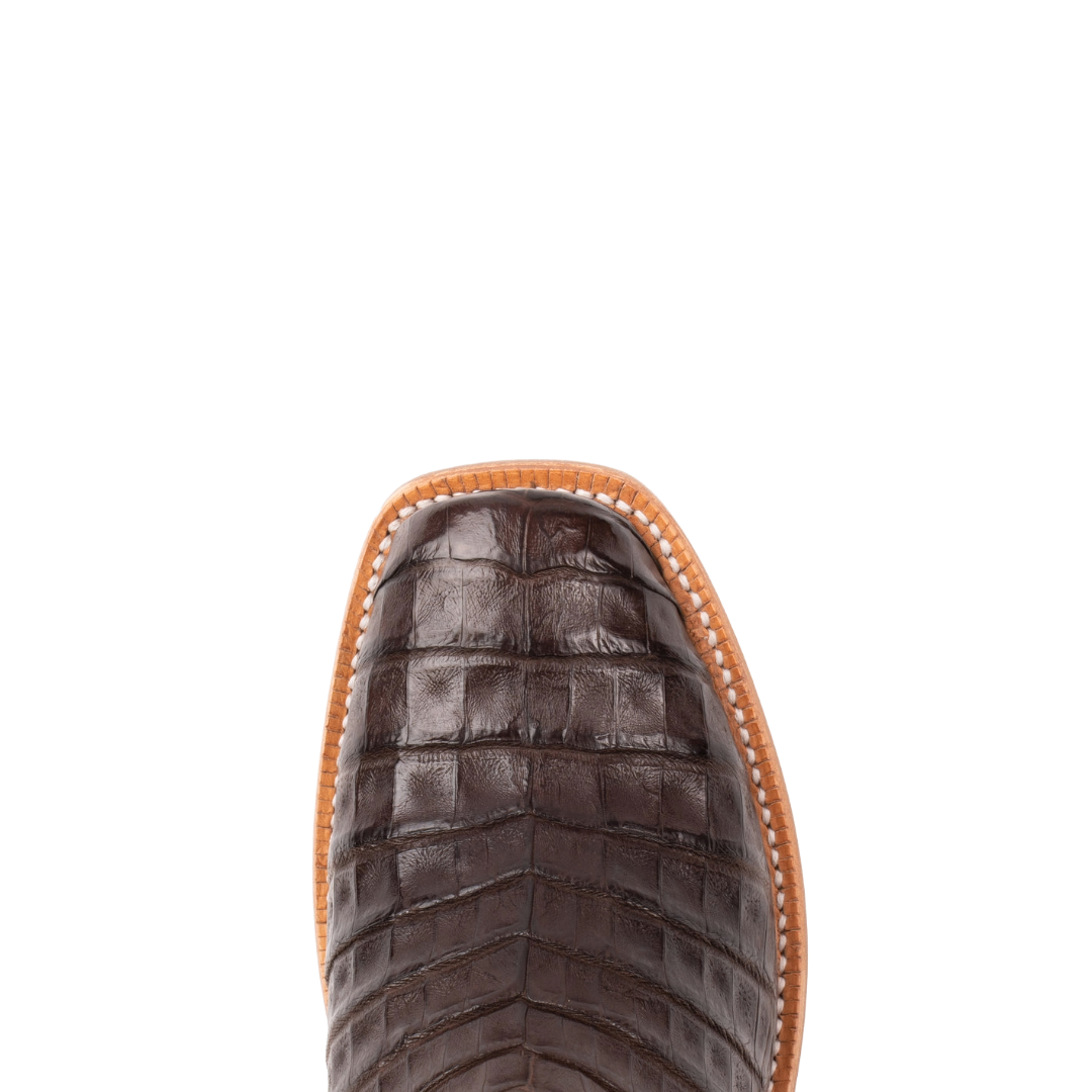 HYER Men's Pratt Brown Caiman Belly Leather Western Boot HM12022