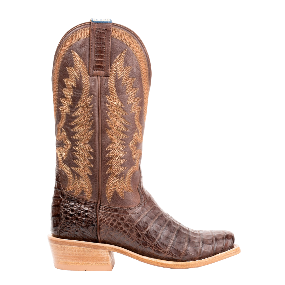 HYER Men's Pratt Brown Caiman Belly Leather Western Boot HM12022