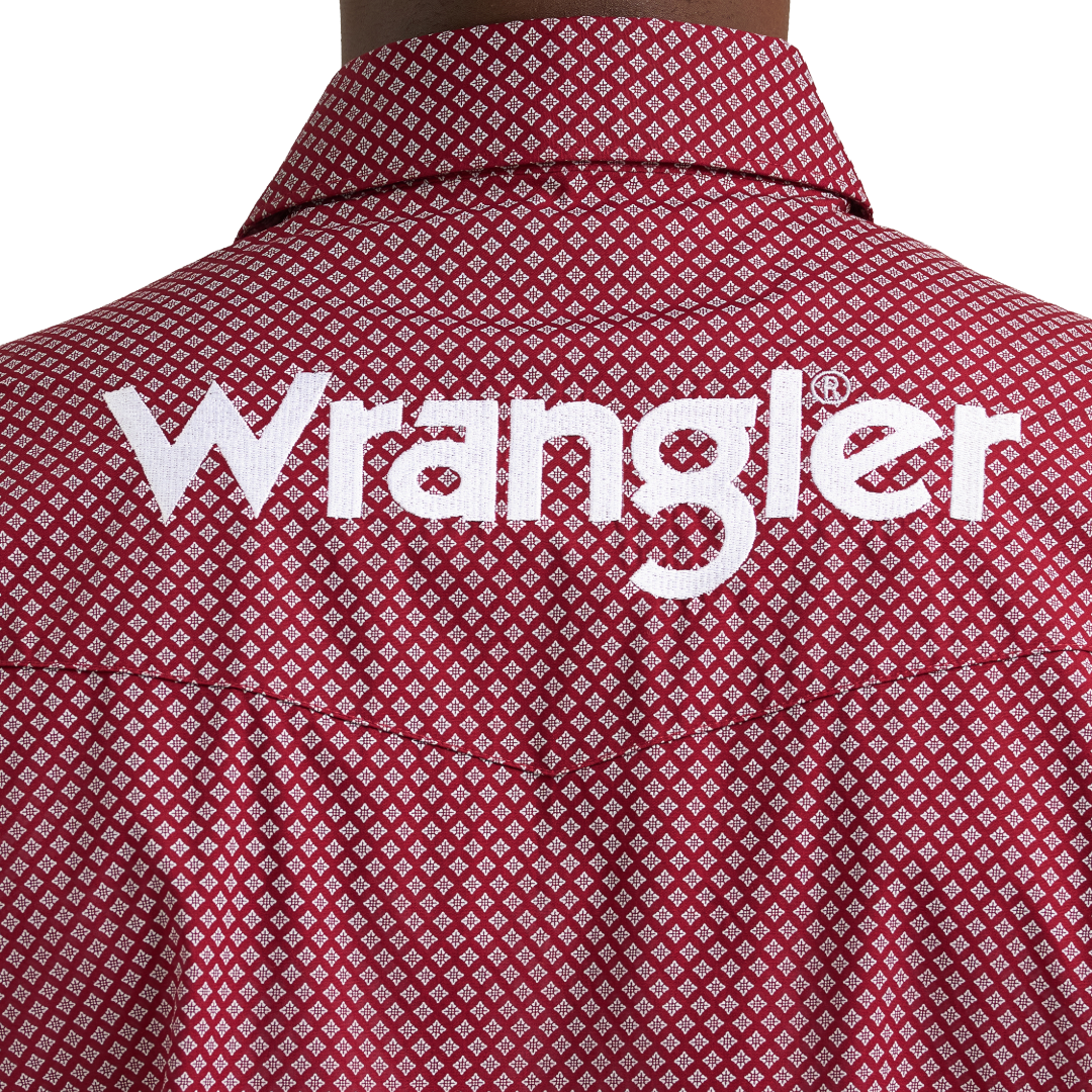 Wrangler Men's Red Printed Logo Snap Button Shirt 112385927