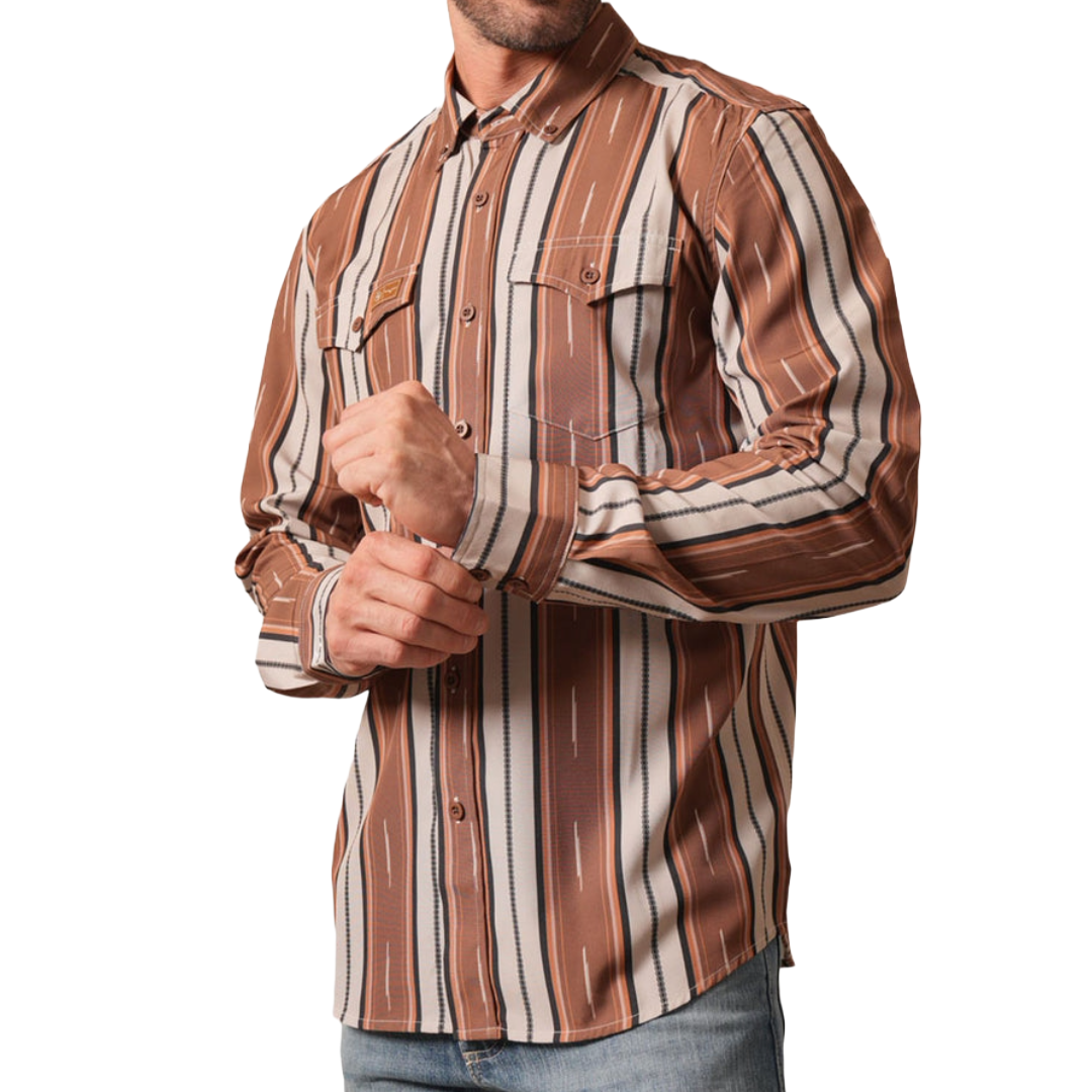Kimes Ranch Men's ZT Hickory Brown Button Down Shirt MDS0000053-BN001