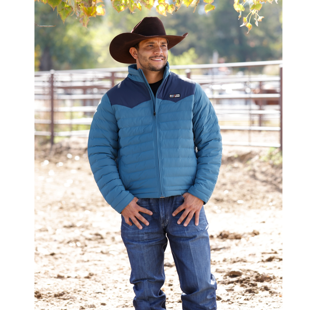Cinch Men's Blue Quilted Puffer Zip Jacket MWJ1954002