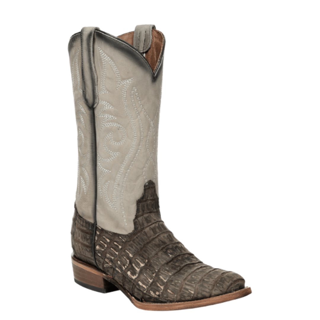 Corral Men's Olive Green Caiman Embroidery Round Toe Western Boot L8107