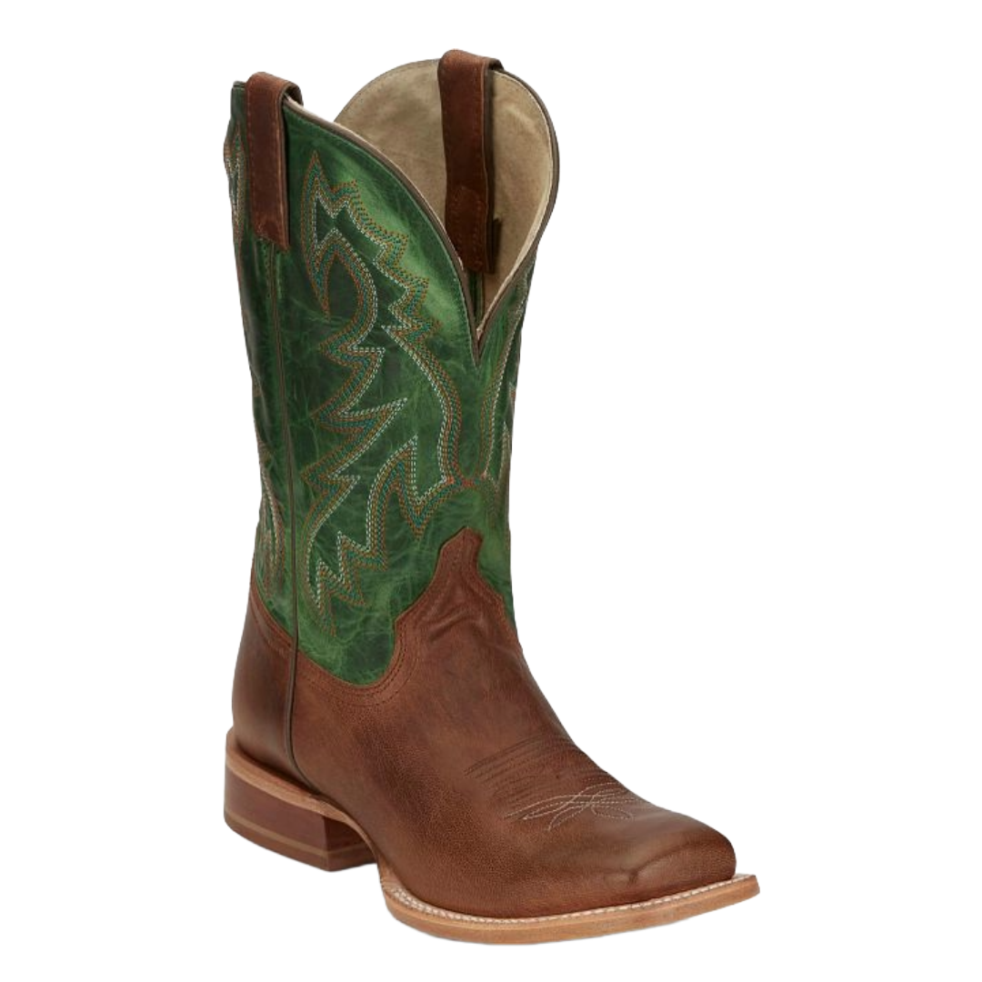 Tony Lama Men's Luciano 11" Tan Goat Leather Wide Square Toe Western Boot TL3031