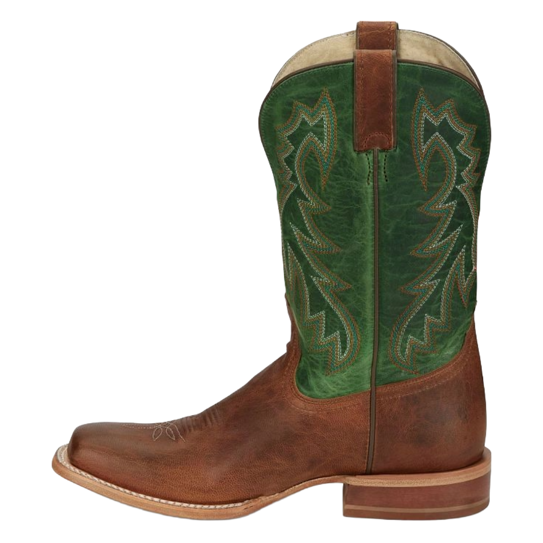 Tony Lama Men's Luciano 11" Tan Goat Leather Wide Square Toe Western Boot TL3031