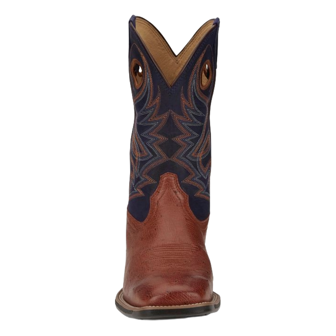 Justin Men's Roswell Blue 11" Smooth Ostrich Wide Square Toe Boots UN8751