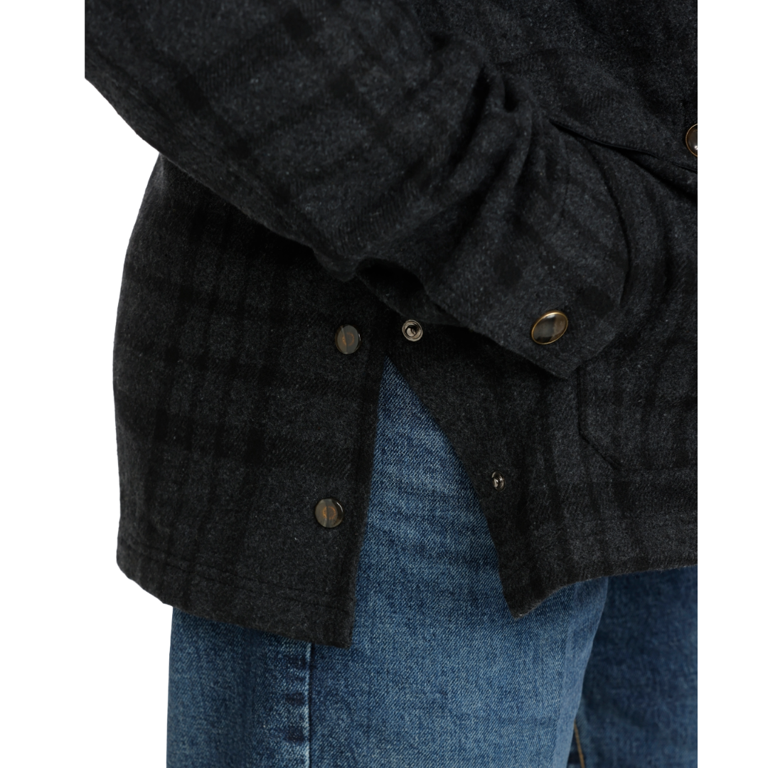 Cinch Men's Black Plaid Button Dress Coat MWJ1596003