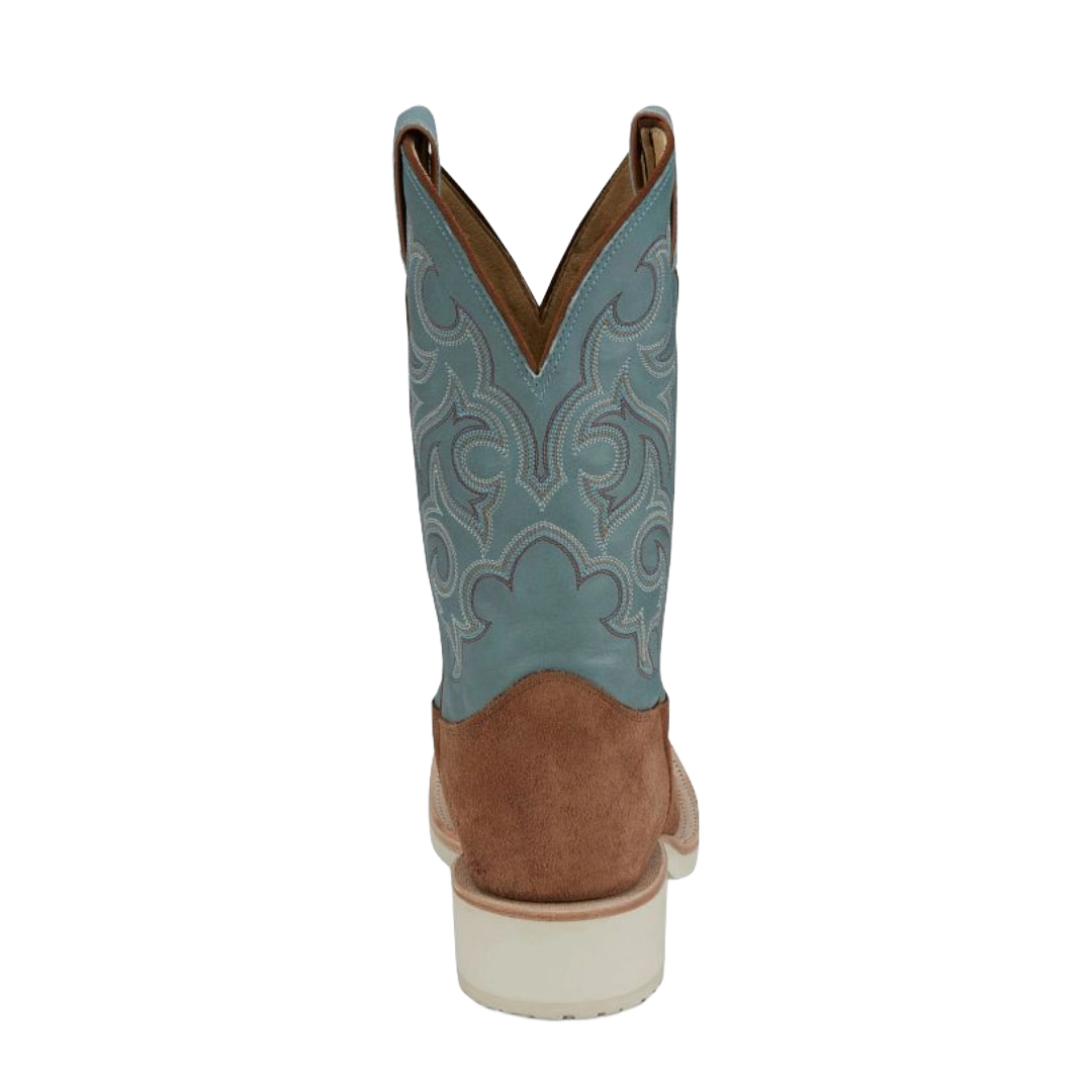 Justin Men's Alamo 11" Sky Blue & Honey Tan Roughout Western Boot BR390