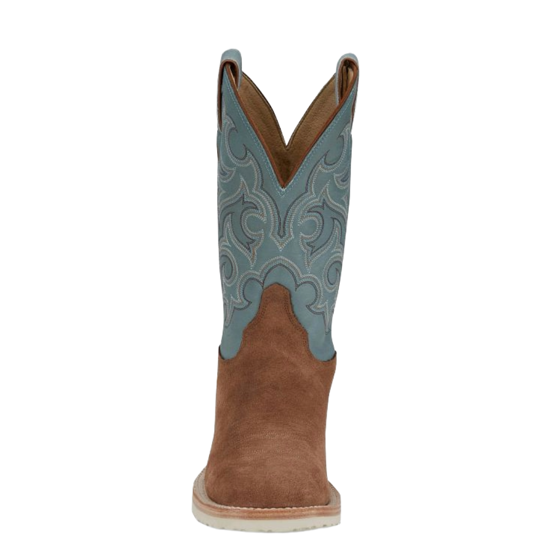 Justin Men's Alamo 11" Sky Blue & Honey Tan Roughout Western Boot BR390