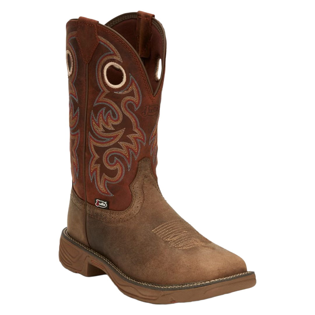 Justin Men's Rush Peanut Tan 11" Wide Square Toe Boots SE7402