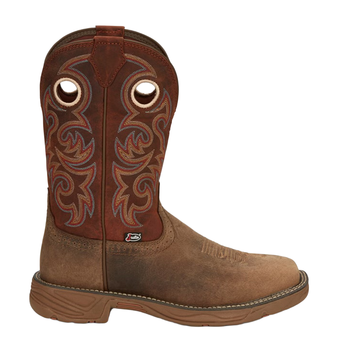 Justin Men's Rush Peanut Tan 11" Wide Square Toe Boots SE7402