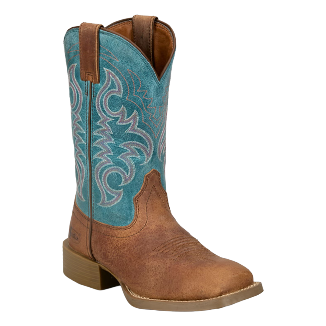 Justin Ladies Della Brown & Teal Leather Western Boot SE2813L