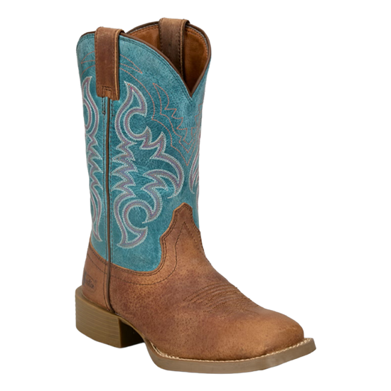 Justin Ladies Della Brown & Teal Leather Western Boot SE2813L