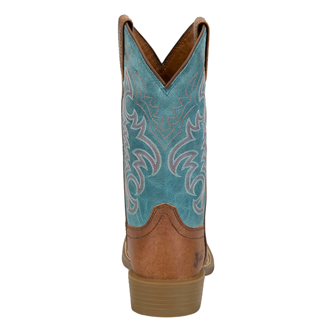 Justin Ladies Della Brown & Teal Leather Western Boot SE2813L