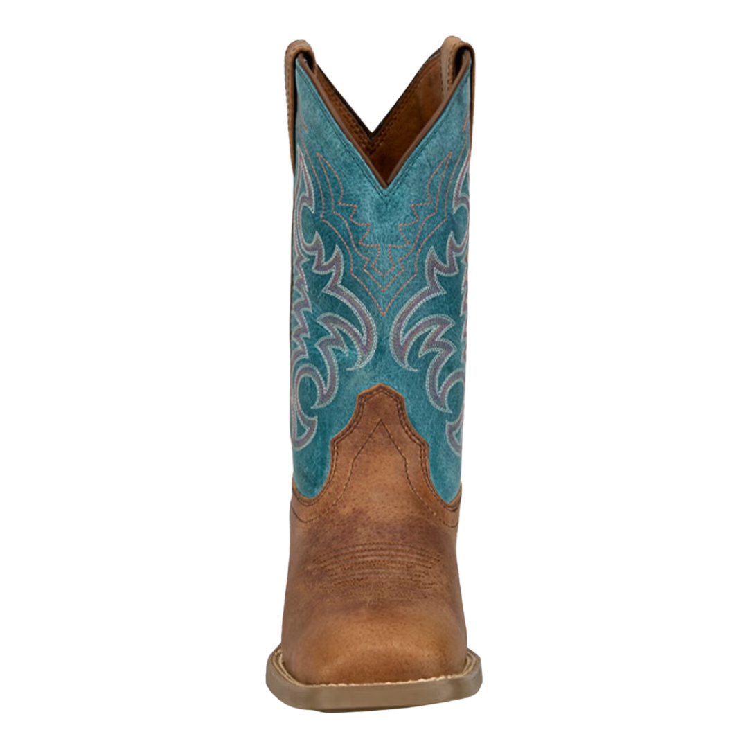 Justin Ladies Della Brown & Teal Leather Western Boot SE2813L