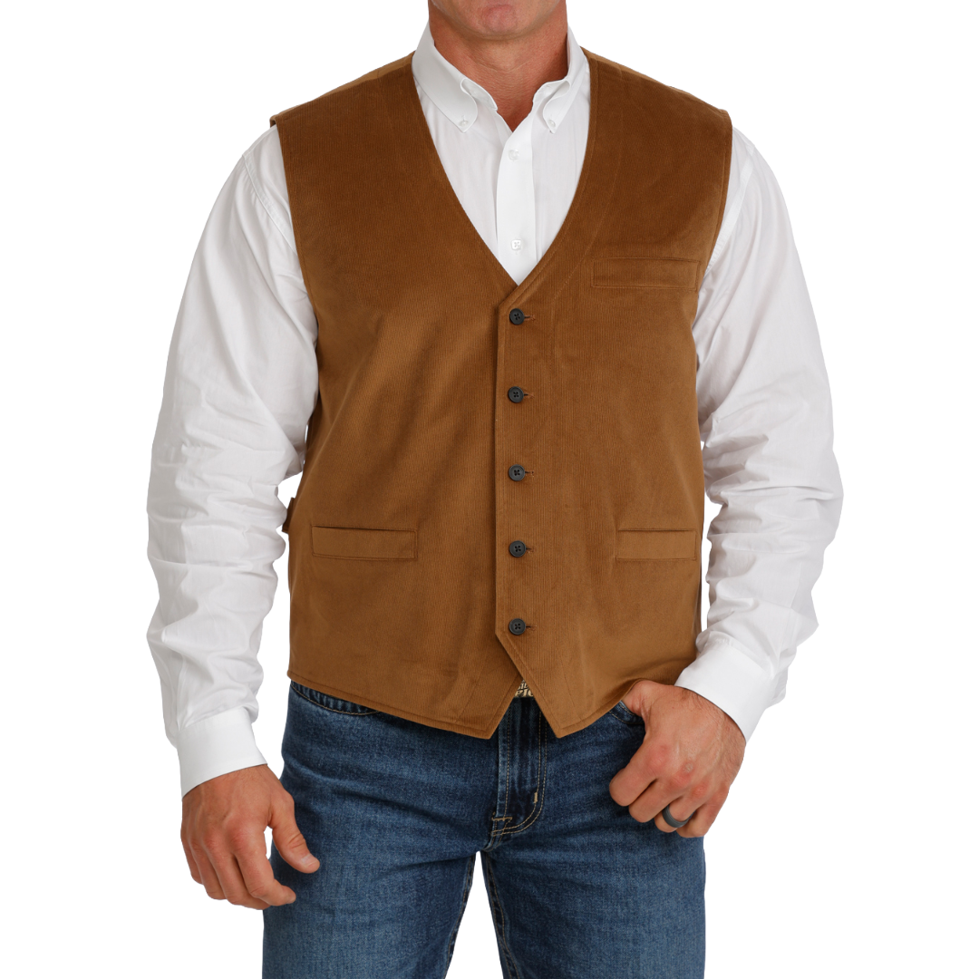 Cinch Men's Brown Corduroy Vest MWV1967001