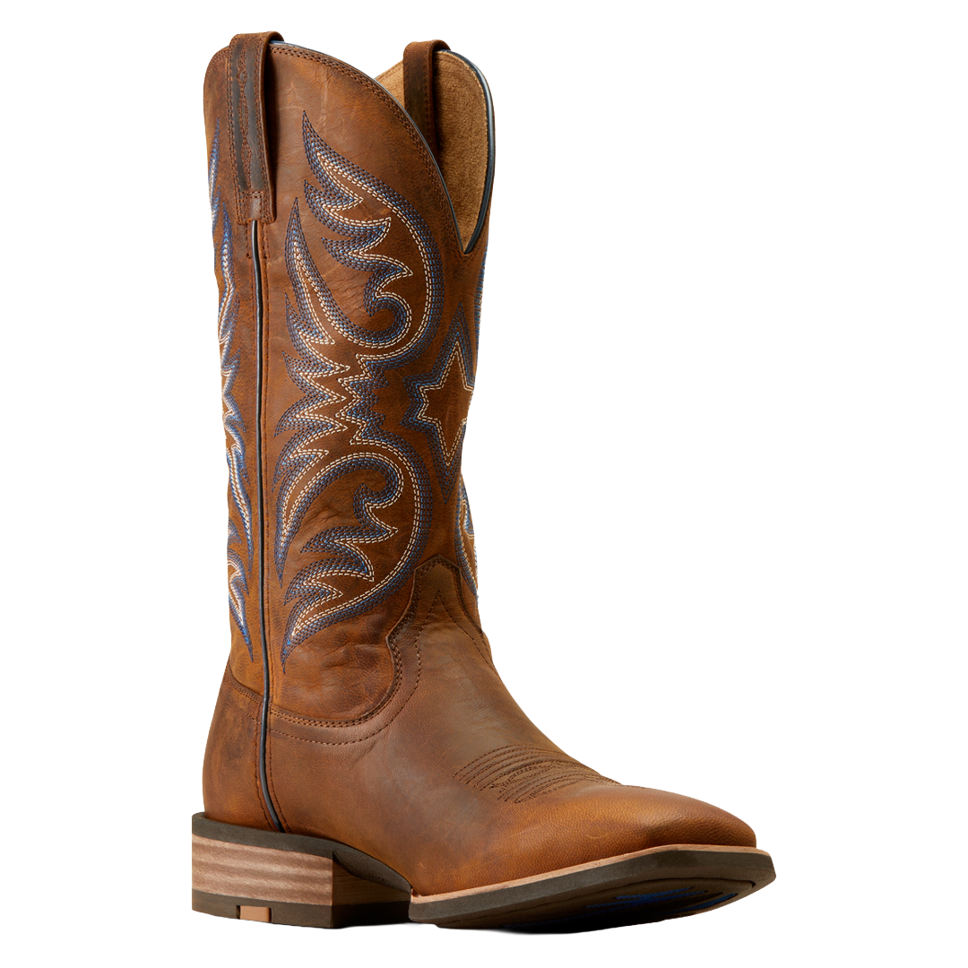 Ariat Men's Ricochet Weathered Chestnut Wide Square Toe Cowboy Boot 10050938