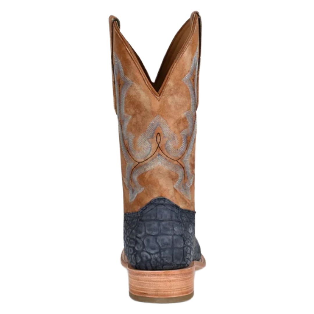 Corral Men's Blue Alligator Embossed Leather Wide Square Toe Western Boot A4220
