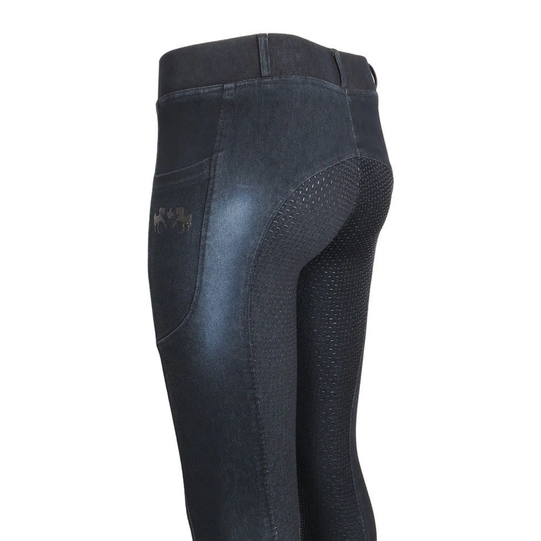 Equine Couture Ladies Anthracite Full Seat Silicone Tights 110943-763