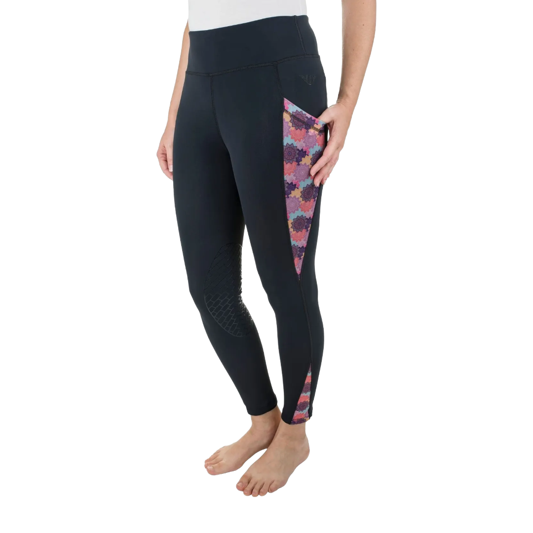 TuffRider Ladies Minerva 3 Season Mandala Printed Knee Patch Tights 100602-63