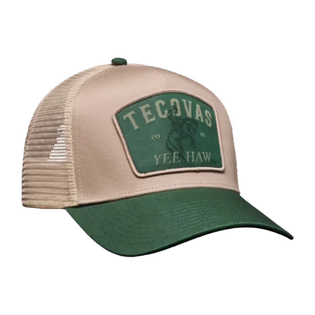 Tecovas Yee Haw Green & Khaki 5 Panel High Pro Trucker Cap 31206-GKK