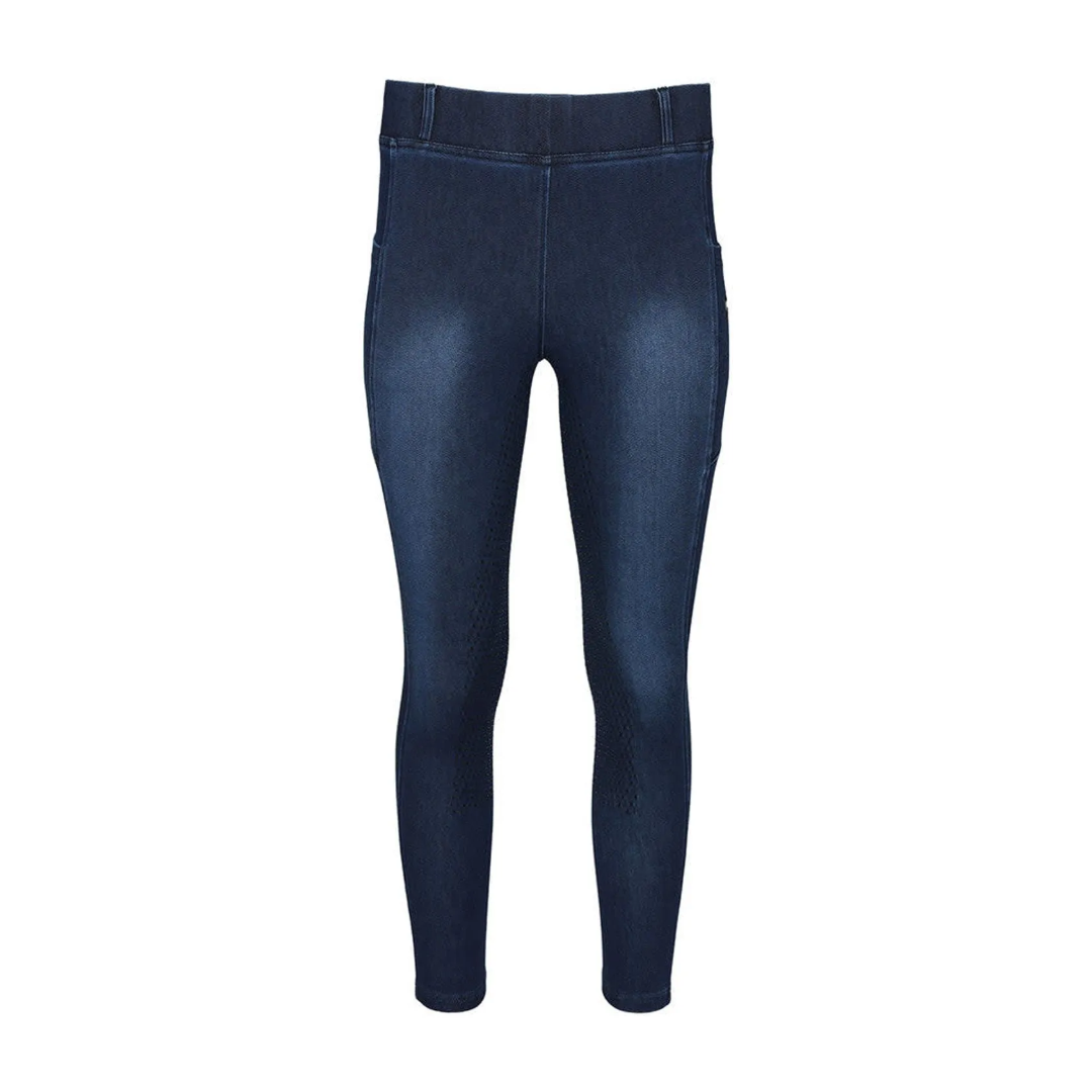 Equine Couture Ladies Denim Full Seat Silicone Tights 110943-35