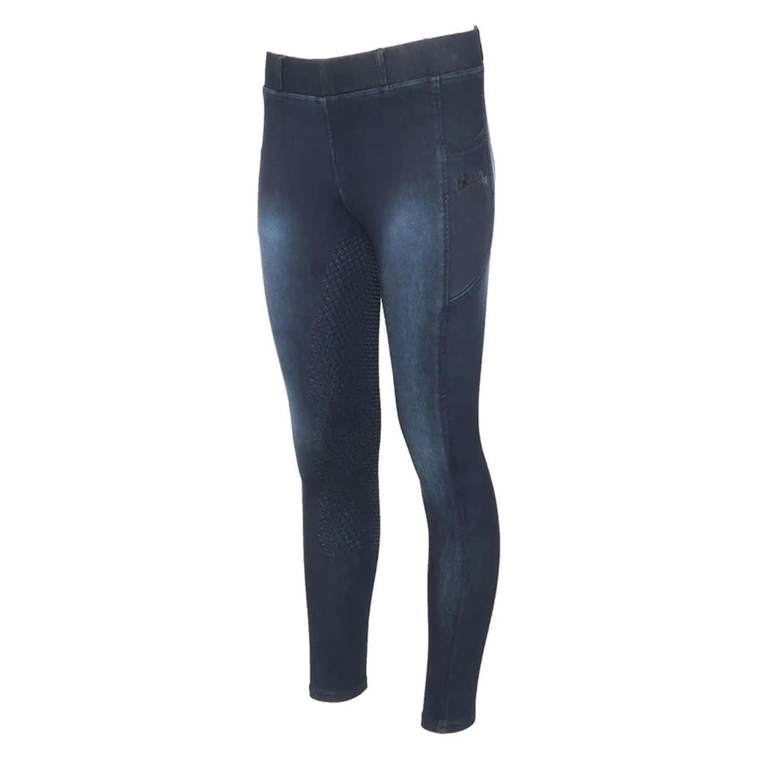 Equine Couture Ladies Anthracite Full Seat Silicone Tights 110943-763