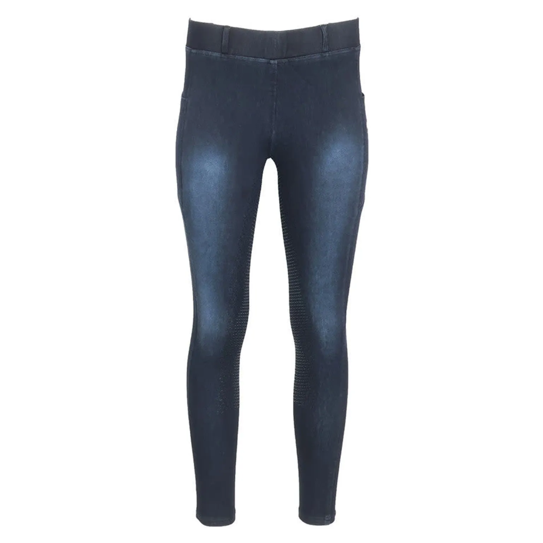 Equine Couture Ladies Anthracite Full Seat Silicone Tights 110943-763