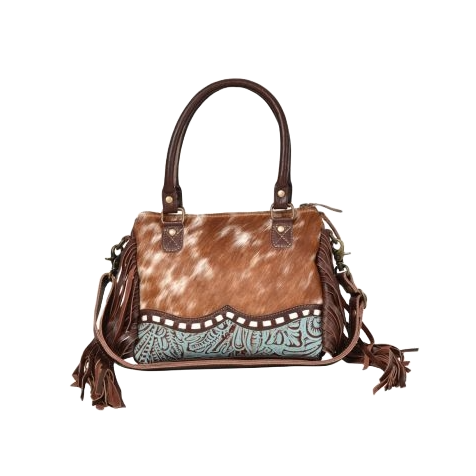 Myra Bag Ladies Brown Freckles Cowhide Concealed Carry Bag S-3348