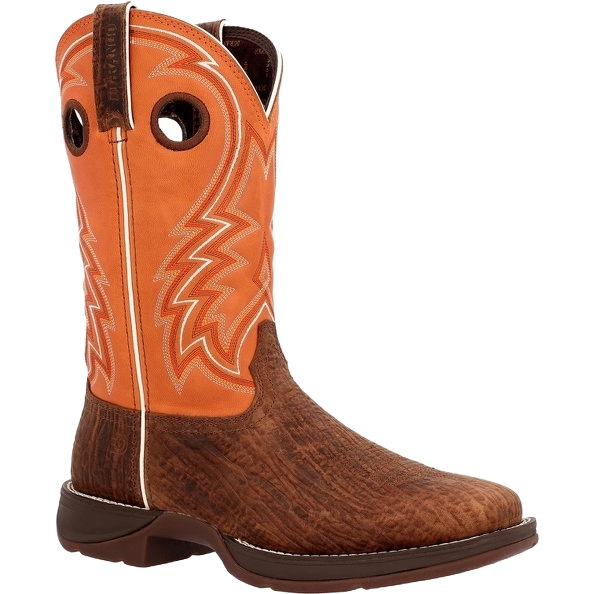 Durango Men's Rebel Cedar Bark & Monarch Orange Square Toe Boots DDB0392