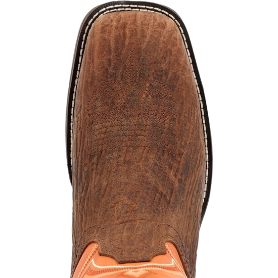 Durango Men's Rebel Cedar Bark & Monarch Orange Square Toe Boots DDB0392