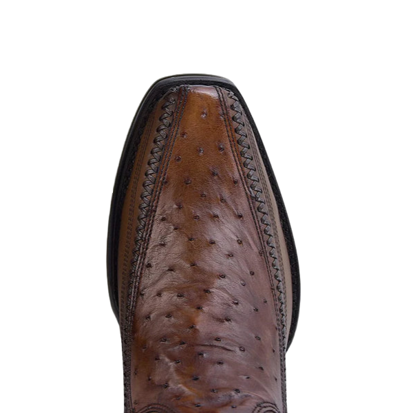 Cuadra Men's Ostrich Leather Moroni Chestnut Brown Western Boot CU804