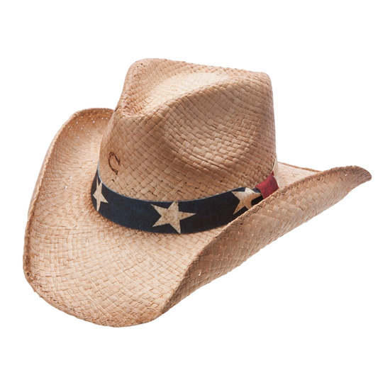 Charlie 1 Horse Ladies Stars & Stripes Tan Western Hat CSSTRS-403690