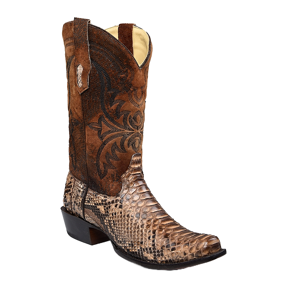 Corral Men's Brown Python Narrow Square Toe Western Boots A4550