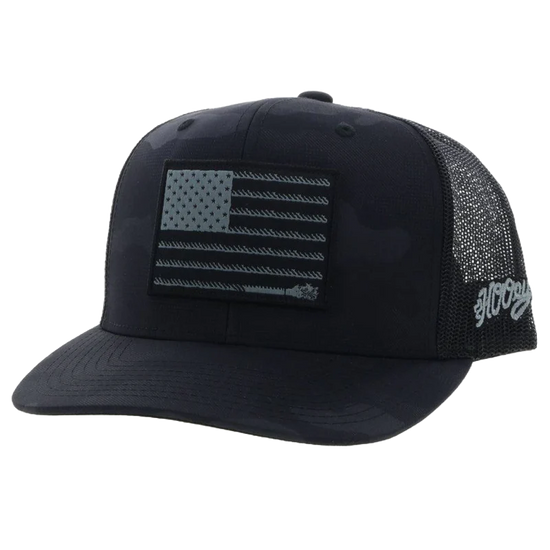 Hooey Liberty Roper Black Camo Trucker Cap 2210T-BK